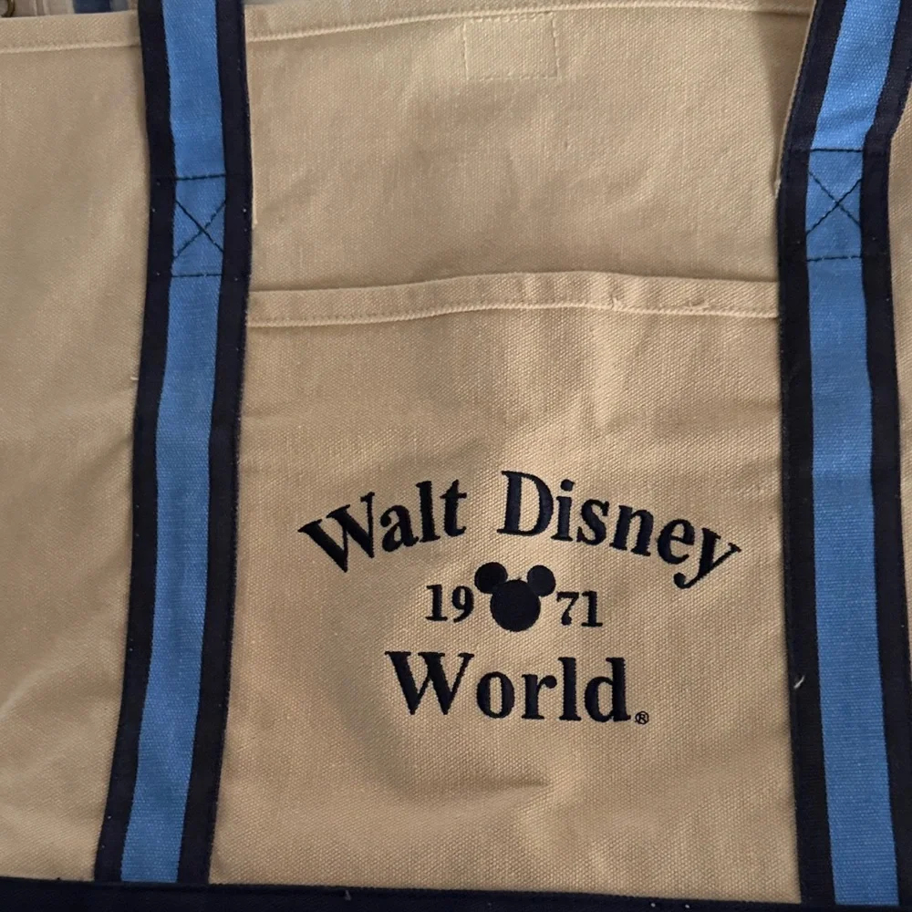 Disney Tan and Blue Canvas Tote - Picture 2 of 5